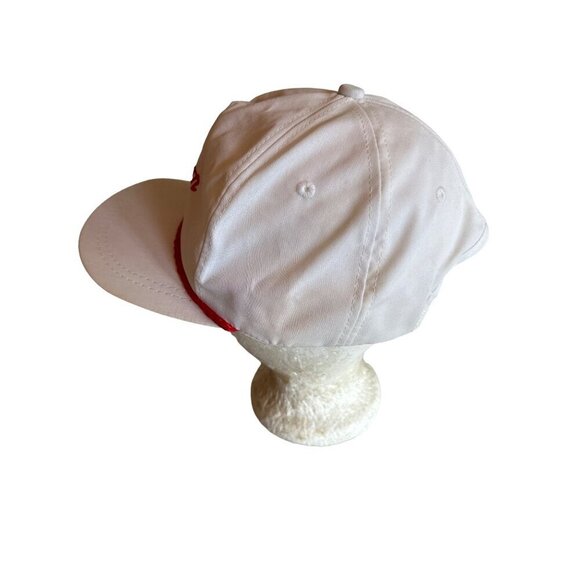 Allison Transmission White Trucker Hat Red Embroidery Rope Adjustable Vintage 80 - Picture 2 of 5